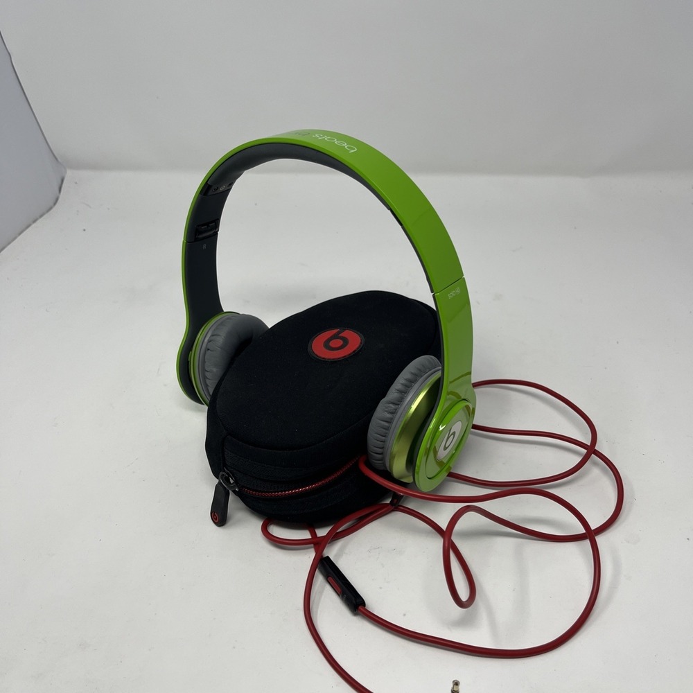 Beats by Dr. Dre Solo HD On-Ear Headphones - Aqua Green - Wired w/ Case - Tested